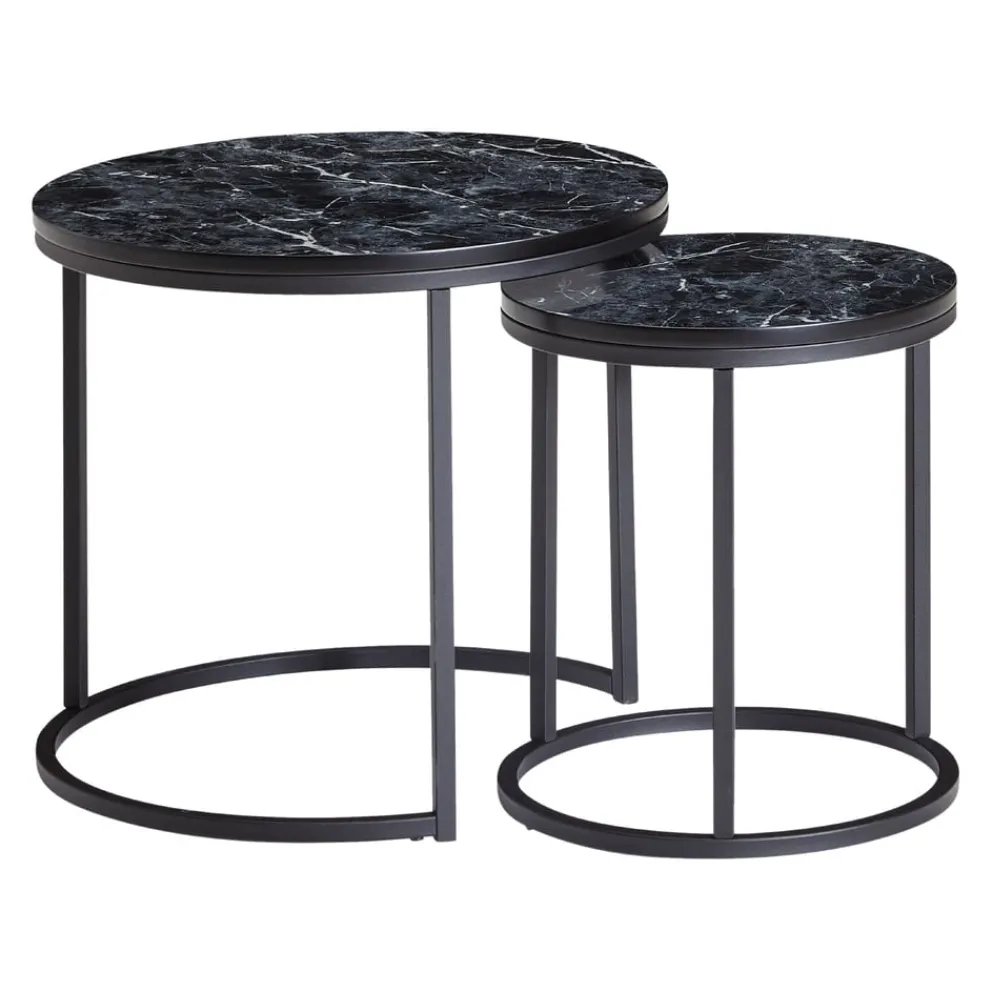 MID.YOU Zweisatztisch Marmor schwarz Outlet