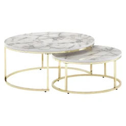 MID.YOU Zweisatztisch Marmor gold New