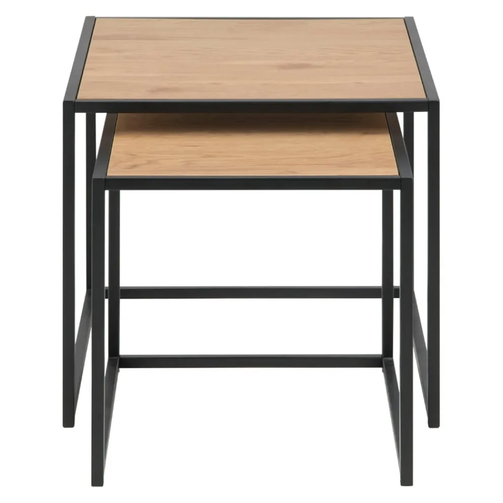 MID.YOU Zweisatztisch Seaford schwarz, wildeichefarbig Outlet